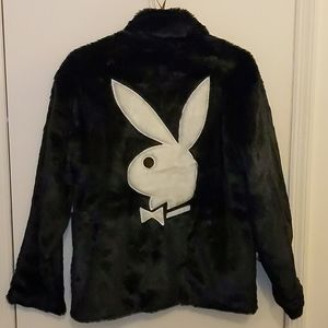 Exclusive Playboy Faux Fur Coach Jacket